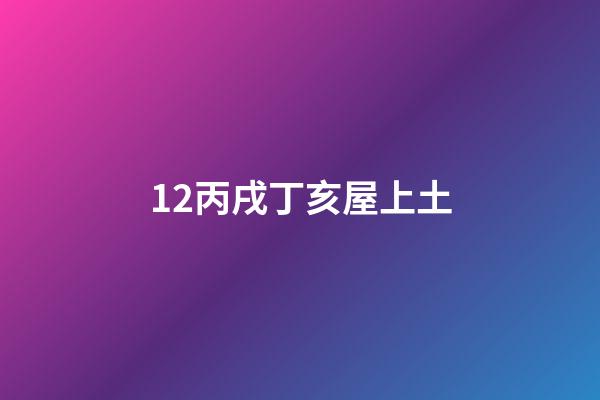 12.丙戌丁亥屋上土