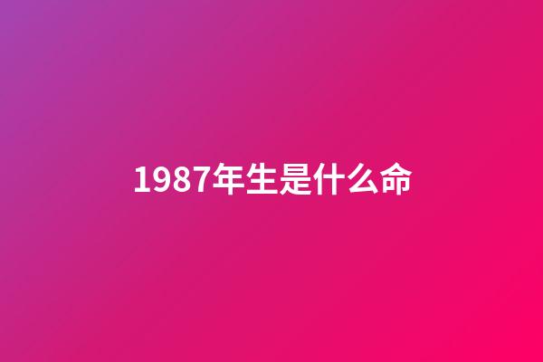 1987年生是什么命