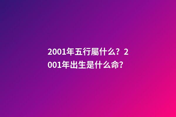2001年五行屬什么？2001年出生是什么命？