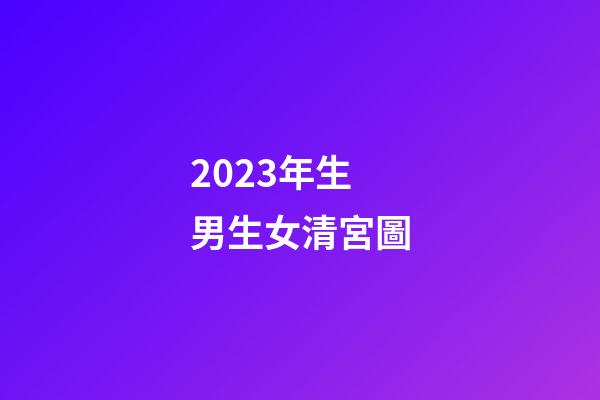 2023年生男生女清宮圖