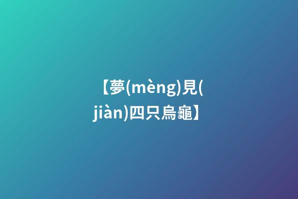 【夢(mèng)見(jiàn)四只烏龜】