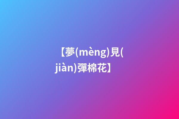 【夢(mèng)見(jiàn)彈棉花】