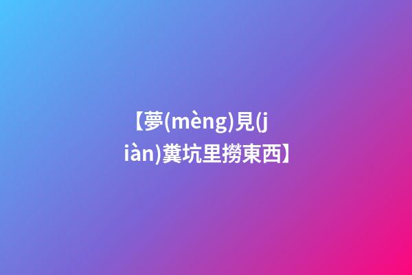 【夢(mèng)見(jiàn)糞坑里撈東西】