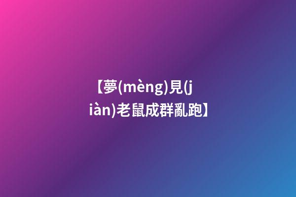 【夢(mèng)見(jiàn)老鼠成群亂跑】