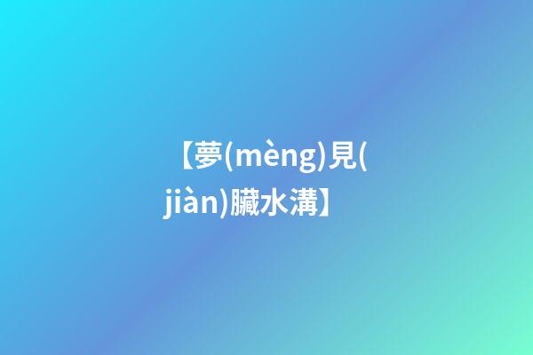 【夢(mèng)見(jiàn)臟水溝】