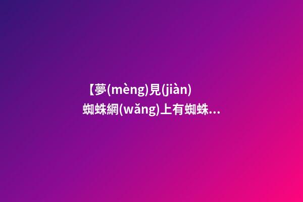 【夢(mèng)見(jiàn)蜘蛛網(wǎng)上有蜘蛛】