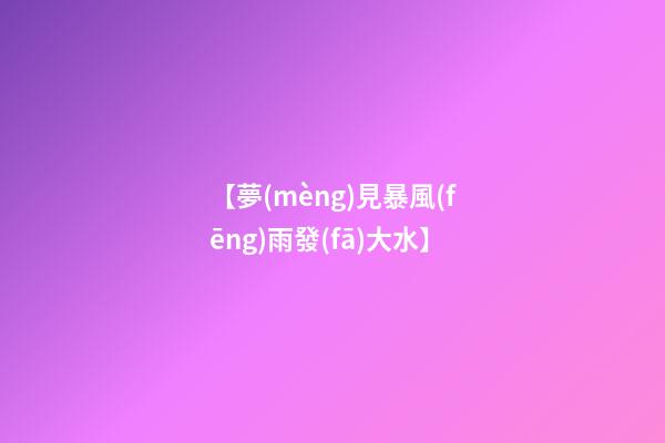 【夢(mèng)見暴風(fēng)雨發(fā)大水】