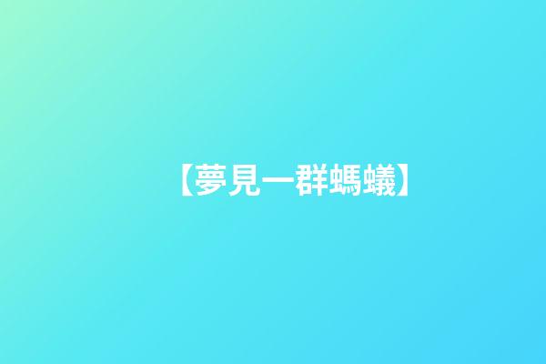 【夢見一群螞蟻】