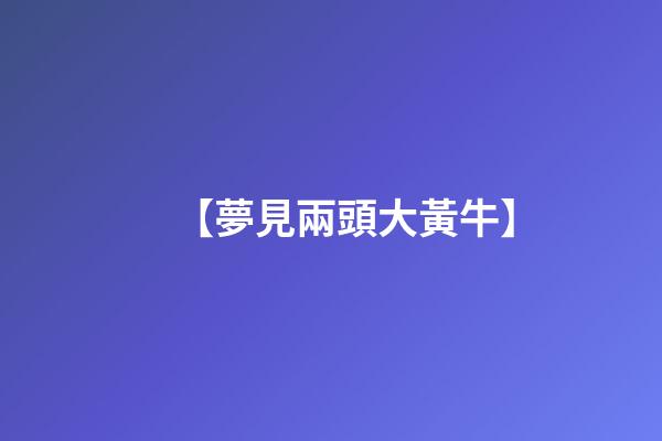 【夢見兩頭大黃牛】