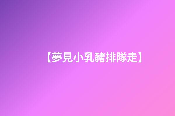【夢見小乳豬排隊走】