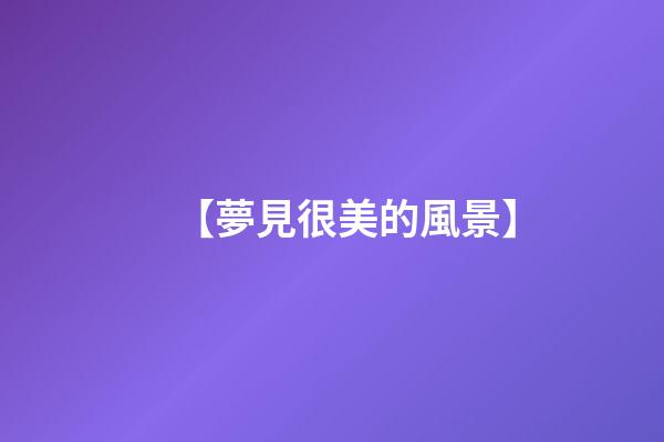 【夢見很美的風景】