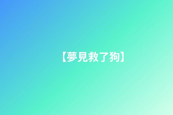 【夢見救了狗】