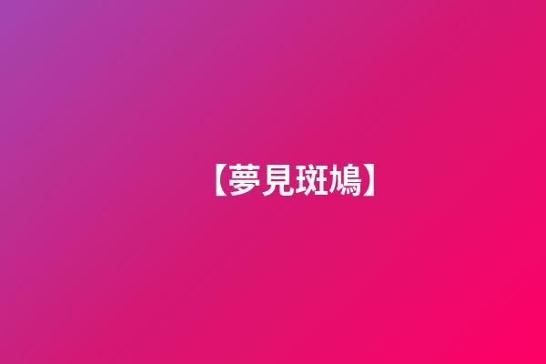 【夢見斑鳩】