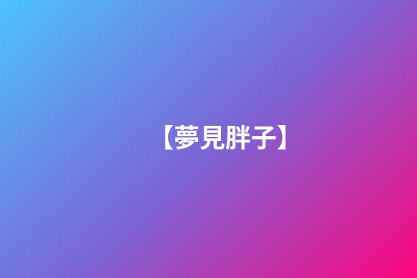 【夢見胖子】