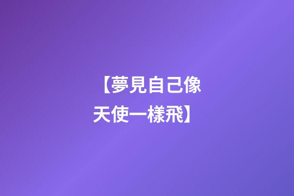 【夢見自己像天使一樣飛】