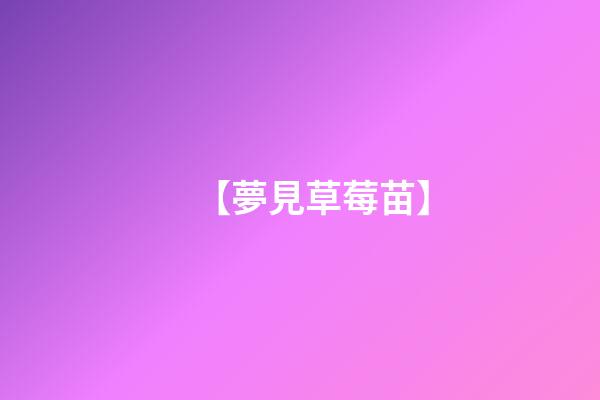 【夢見草莓苗】
