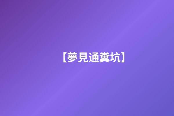 【夢見通糞坑】