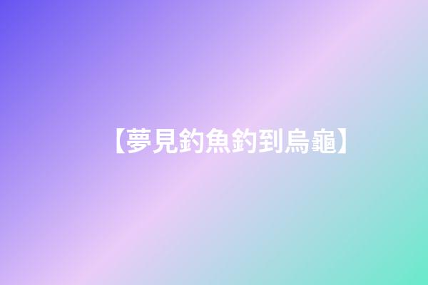 【夢見釣魚釣到烏龜】