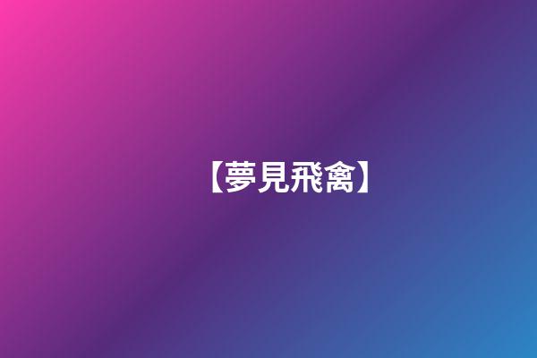 【夢見飛禽】