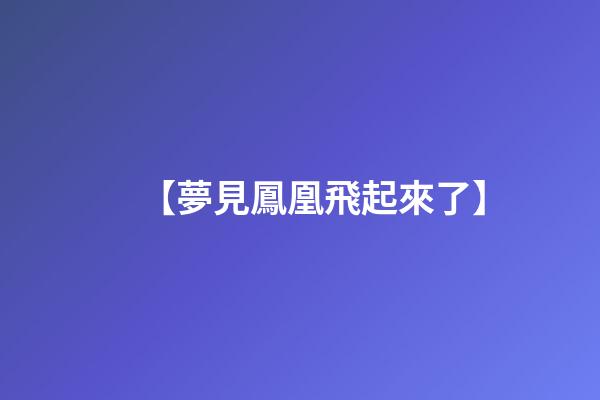 【夢見鳳凰飛起來了】