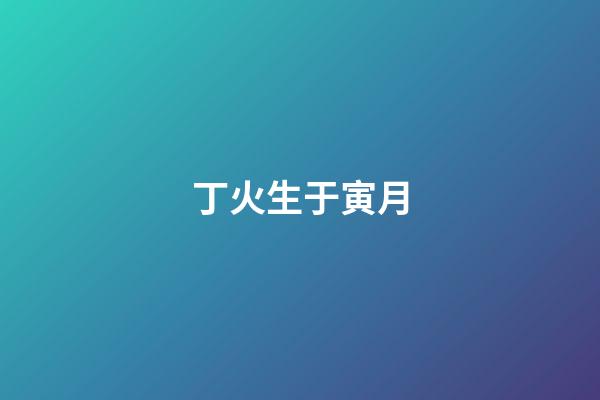 丁火生于寅月