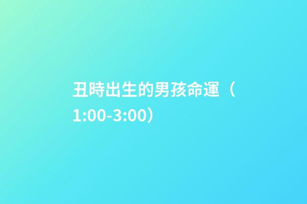 丑時出生的男孩命運（1:00-3:00）