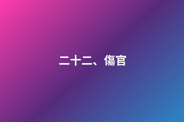 二十二、傷官