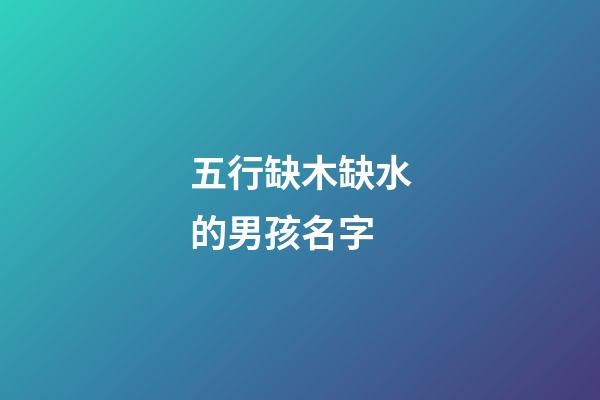五行缺木缺水的男孩名字