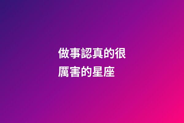 做事認真的很厲害的星座