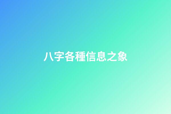 八字各種信息之象