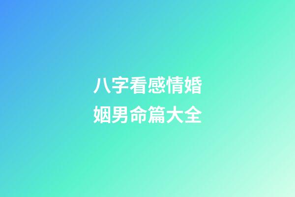 八字看感情婚姻男命篇大全