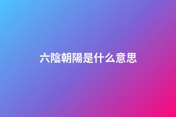 六陰朝陽是什么意思