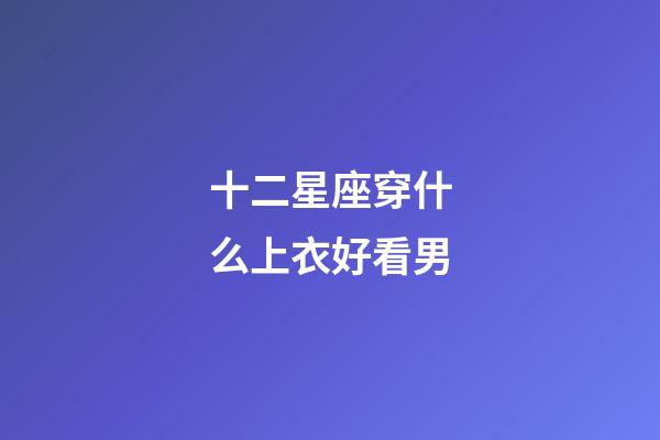 十二星座穿什么上衣好看男