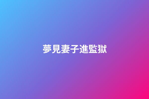 夢見妻子進監獄