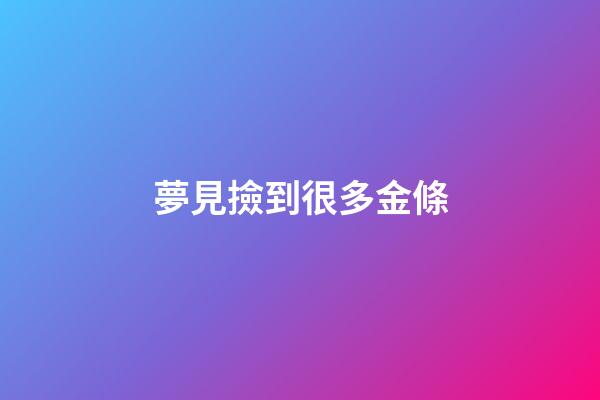 夢見撿到很多金條