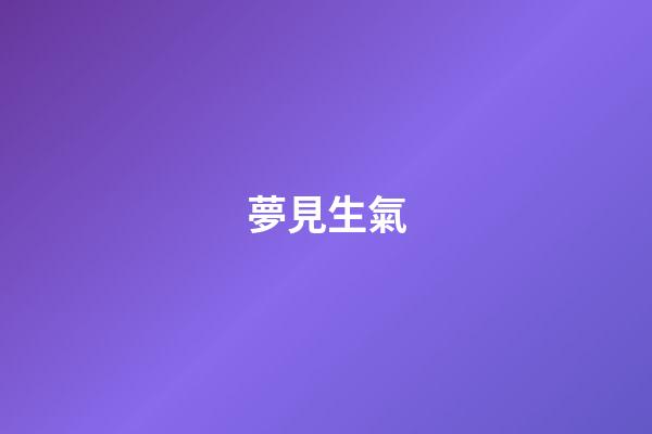 夢見生氣