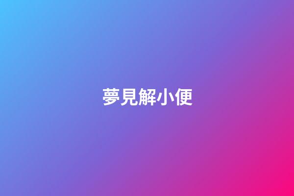 夢見解小便