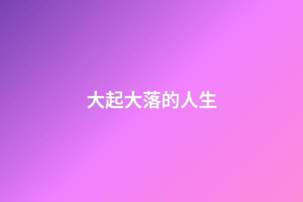 大起大落的人生