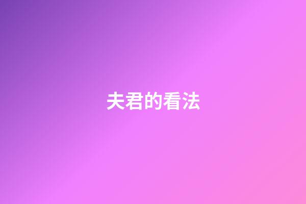 夫君的看法