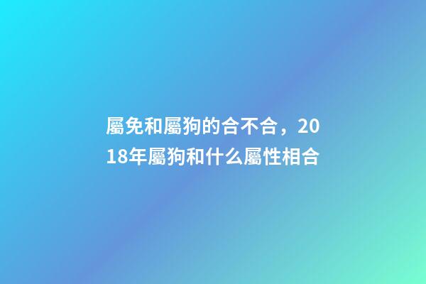 屬免和屬狗的合不合，2018年屬狗和什么屬性相合-第1張-觀點-玄機派