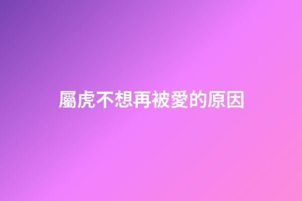 屬虎不想再被愛的原因