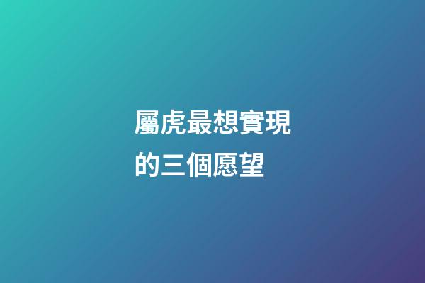 屬虎最想實現的三個愿望