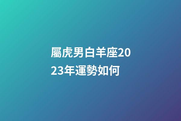 屬虎男白羊座2023年運勢如何-第1張-星座運勢-玄機派