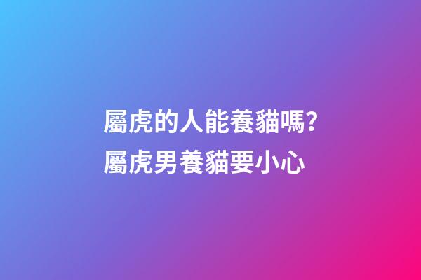 屬虎的人能養貓嗎？屬虎男養貓要小心