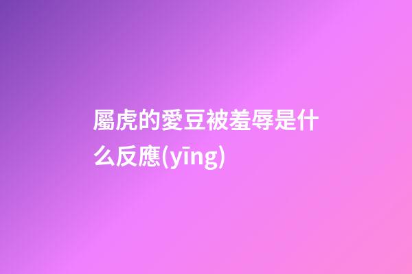 屬虎的愛豆被羞辱是什么反應(yīng)