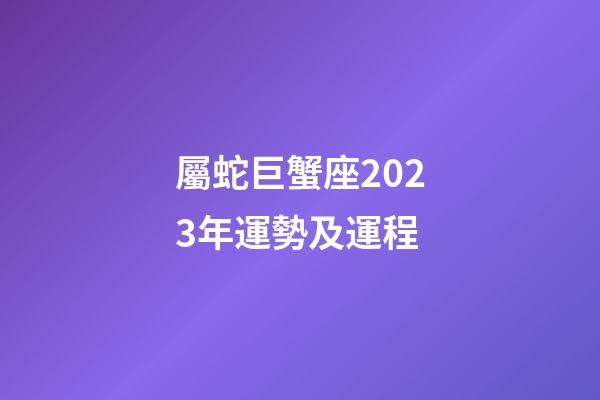 屬蛇巨蟹座2023年運勢及運程-第1張-星座運勢-玄機派