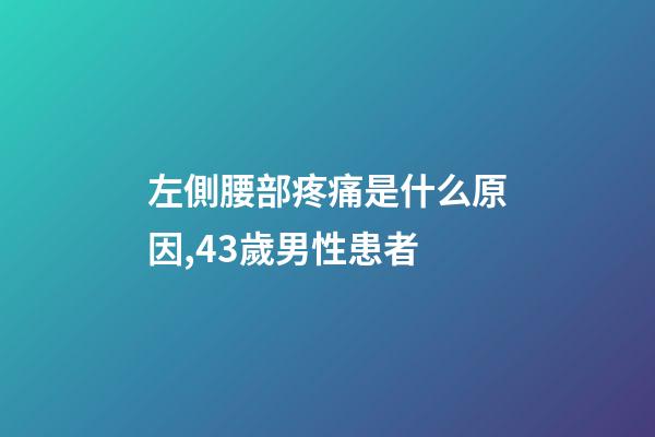 左側腰部疼痛是什么原因,43歲男性患者-第1張-觀點-玄機派