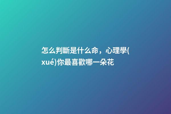 怎么判斷是什么命，心理學(xué)你最喜歡哪一朵花-第1張-觀點(diǎn)-玄機(jī)派
