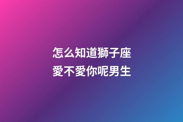 怎么知道獅子座愛不愛你呢男生-第1張-星座運勢-玄機派