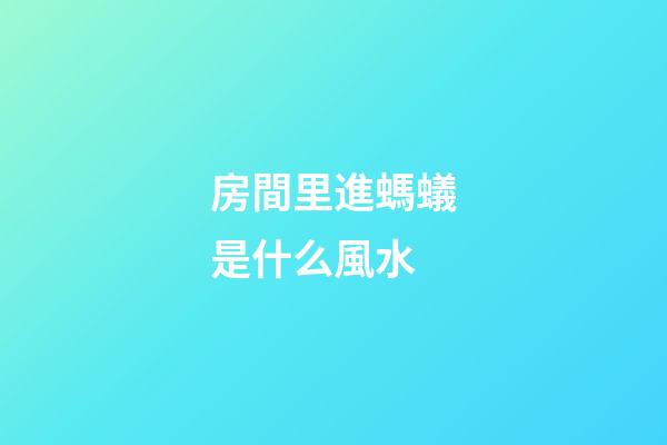 房間里進螞蟻是什么風水